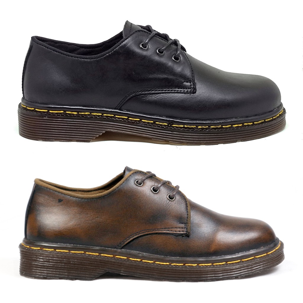 37-43 Aloof Delow - Sepatu Formal Unisex Original Kulit Asli Model Dr. Martens Pria 3 Hole