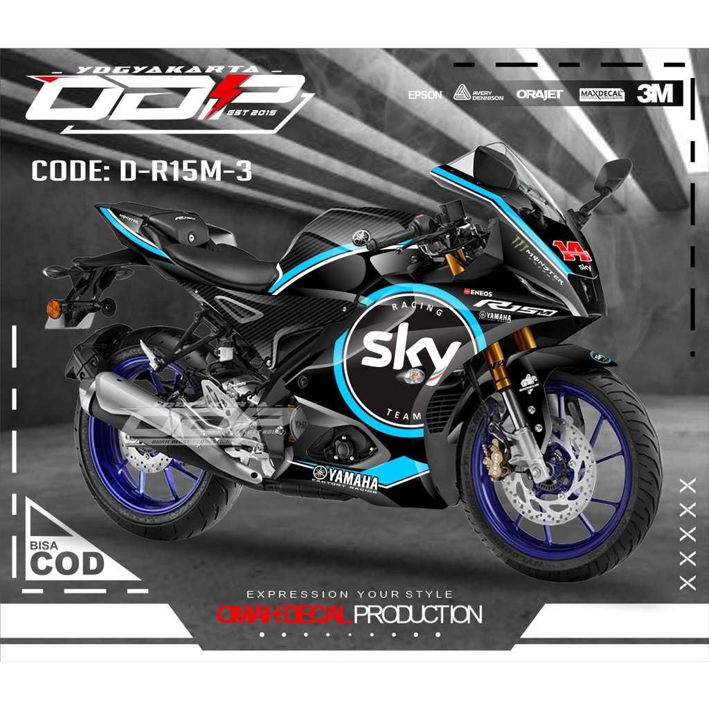 DECAL STIKER R15M V4 V1 V2 V3 V4 DECAL MOTOR R15M YAMAHA DECAL TERBAIK TERLARIS DAN KULITAS YANG BAG