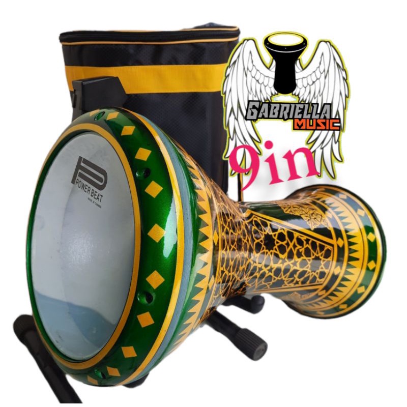 DARBUKA 9 INC HITAM POLOS TAS+KUNCI L