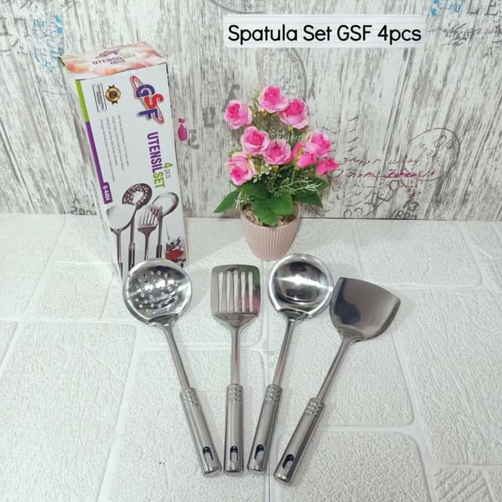 SPATULA SET 4PCS / SPATULA SET STAINLESS STEEL 4PCS / SUTIL SET STAINLESS STEEL 4PCS GSF G-4404 / GSF 4404 / GSF G 4404