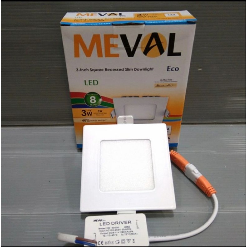 Meval Led Panel ib 3W Kotak. Downlight led 3 watt inbow masuk plavon