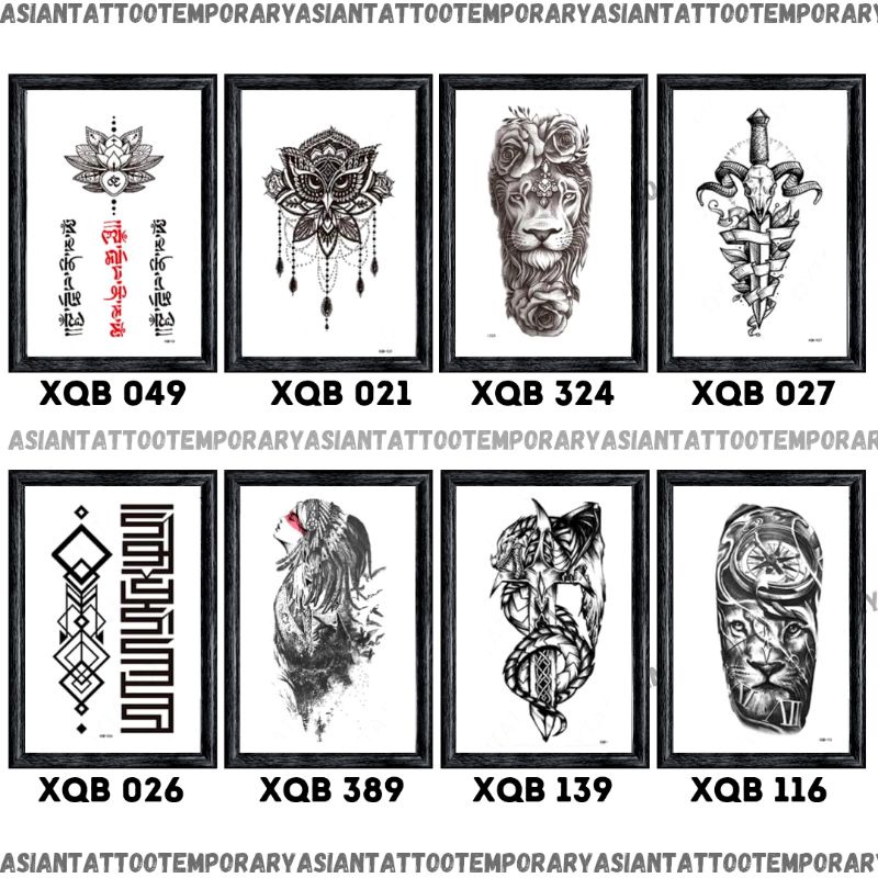 Tatto TAHAN AIR/Kode XQB ukuran 21x11cm/tatto temporer /tato temporary/asiantattoot temporary/tattoo