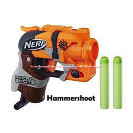 Nerf Micro Shots Firestrike 1Series Pistol Mainan Warna Orange Cokelat