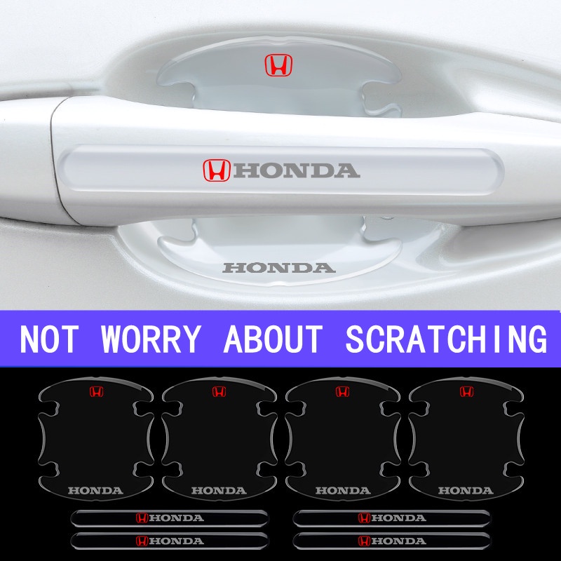 4 / 8pcs Stiker Pelindung Handle Pintu Mobil Honda Accord CRV HRV Civic BRV