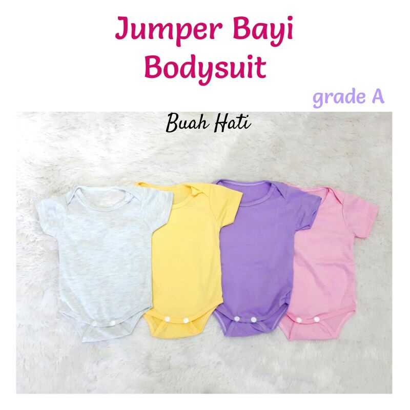 Jumper Jumpsuit Baby Katun Polos Newborn 0-12 Bulan