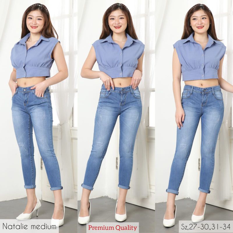 CELANA JEANS NATALIE MEDIUM SKINNY CELANA WANITA