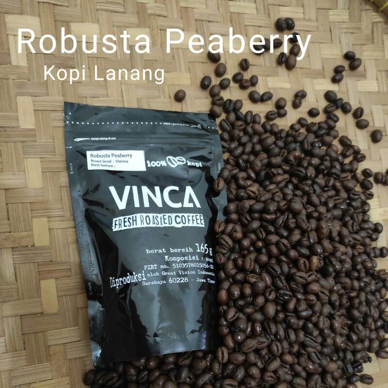 

Vinca Kopi Robusta Peaberry (Kopi Lanang) 165 gram