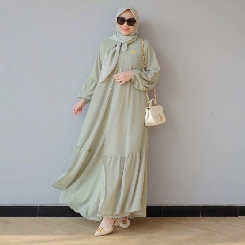DYN - Basic Yoona Dress - Gamis Wanita Polos Busui Friendly-1