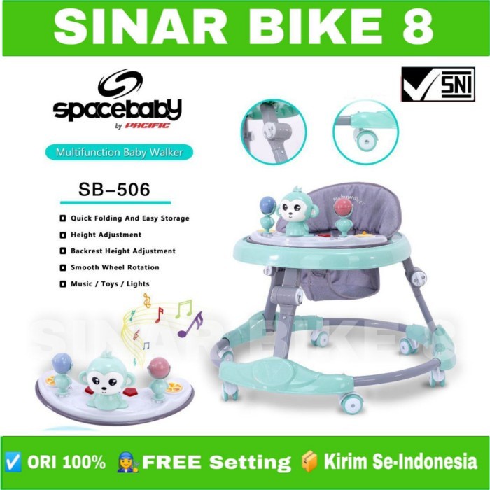 Baby Walker SPACEBABY SB 506 Roda Bantu Jalan Musik Mainan Lampu