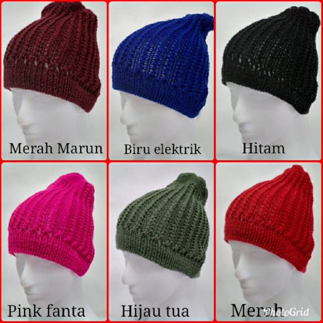 ☆ KUPLUK BEANIE RAJUT Anak dan dewasa