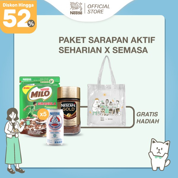 

Paket Sarapan Aktif Seharian x Semasa (BEAR BRAND, MILO, NESCAFE)