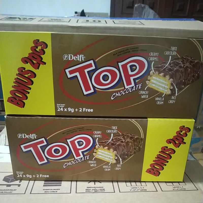 Top Chocolate 9gr isi 24 gratis 2 pcs