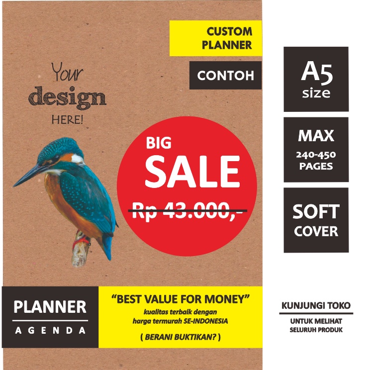 

PLANNER AGENDA Custom VINTAGE Style A5 Softcover MAX Version