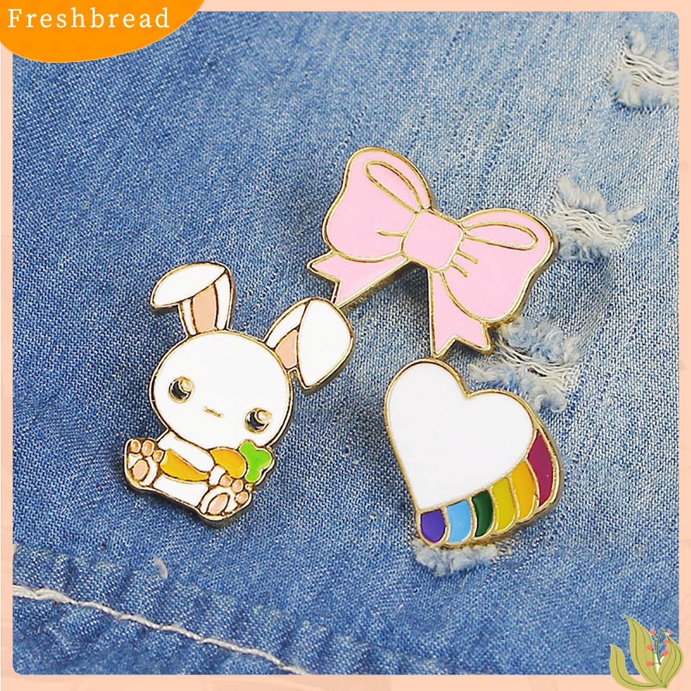 ? Fresh ? Bros Pin Enamel Motif Kartun Hewan Kelinci Lucu untuk Dekorasi Perhiasan