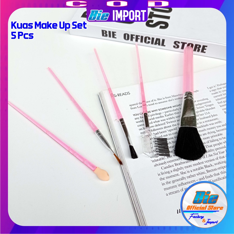 Make Up Brush set isi 5 Pcs Premium Korean Style Import / Kuas Make Up Premium