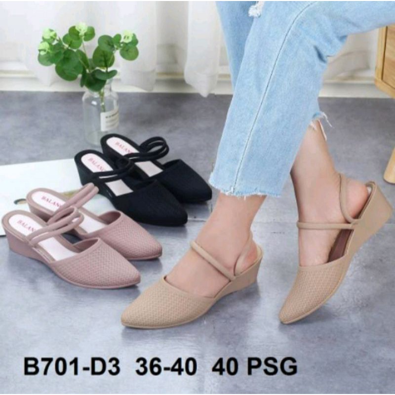 Sepatu Wedges Wanita / Slip on Cewek Jelly Impor