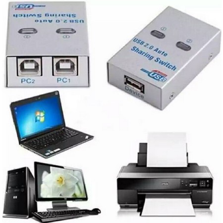 NYK - Auto Switch USB Printer 2port 2 port sharing 2 Cabang Kabel Printer