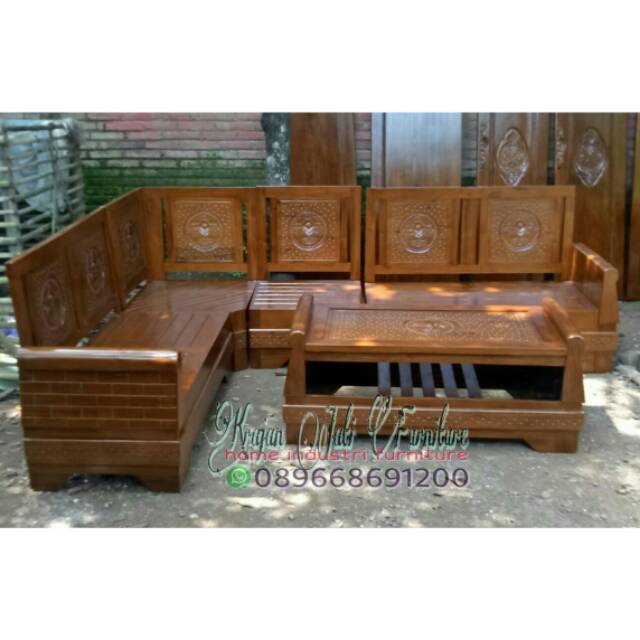 Kursi tamu jati sudut gelung