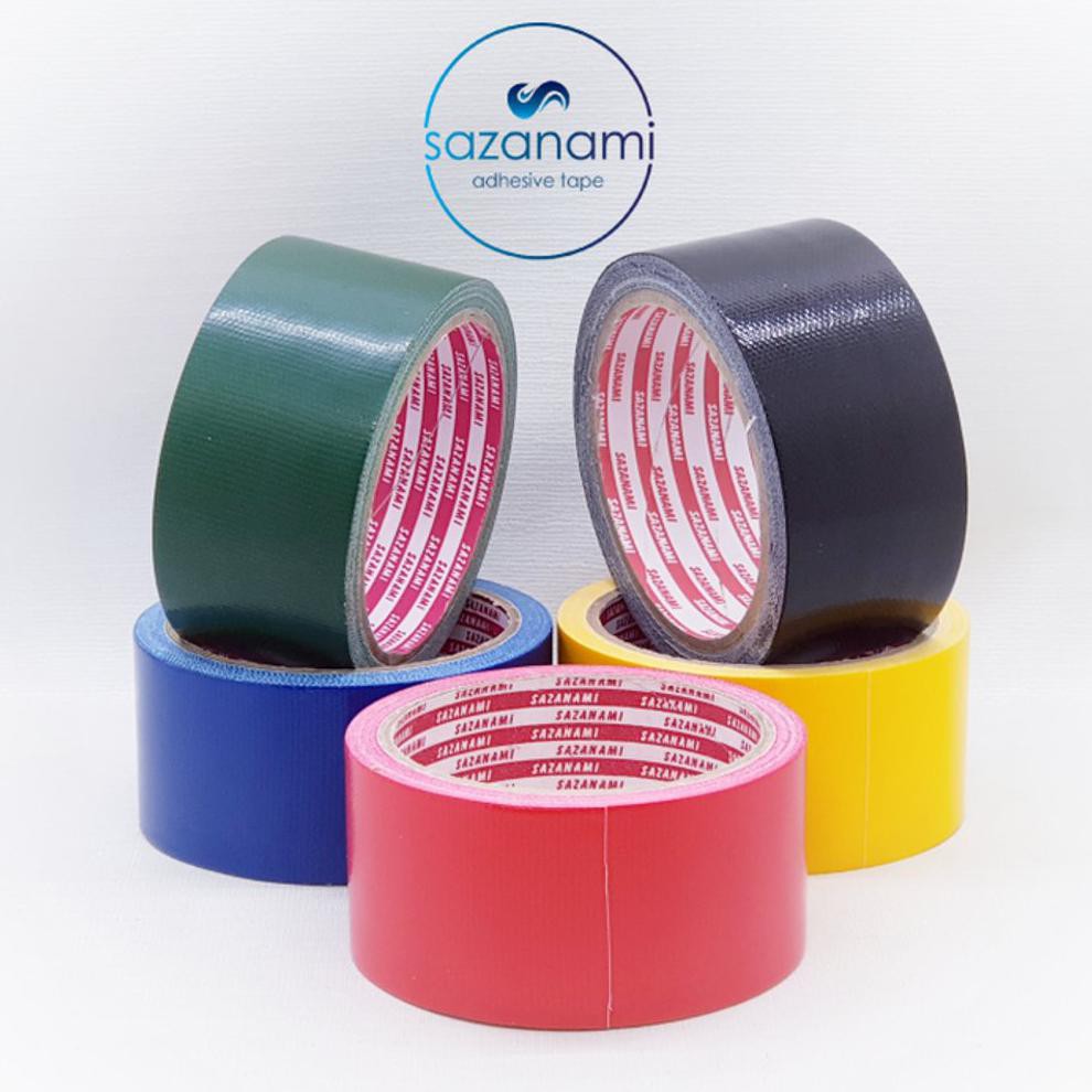 

TERMURAH SATU 1 Box Lakban Kain Hitam 2 Inch x 8M Sazanami Cloth Tape WARNA WARNI HITAM MERAH BIRU