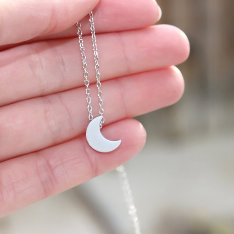 Fashion Simple Thick Moon Pendant Necklace 2019