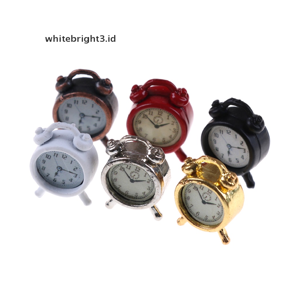 (whitebright3.id) Miniatur Jam Alarm Bahan Metal Skala 1: 12 Untuk Dekorasi Ruang Tamu Rumah Boneka  Miniatur Jam Alarm Bahan Metal Untuk Rumah Boneka 1 / 12  Miniatur Alarm Bahan Metal Untuk Rumah Boneka 1 / 12