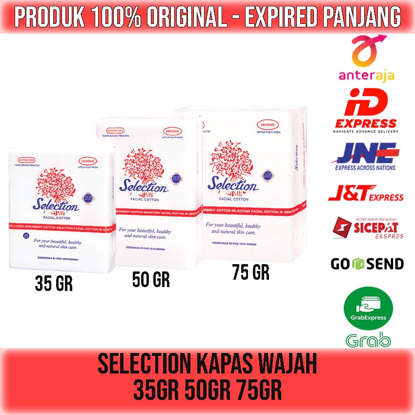 SELECTION FACIAL COTTON KAPAS WAJAH 35g 50g 75g