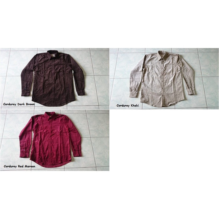 Kemeja Corduroy Katun Cotton Lengan Panjang