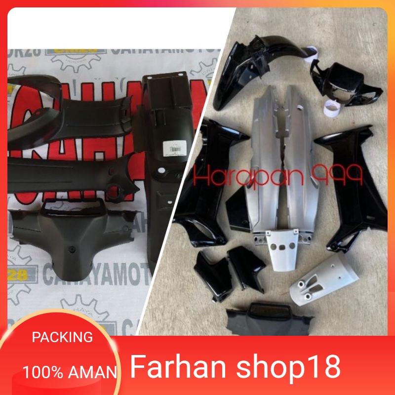 Full Bodi Yamaha Fiz R Warna Hitam Silver