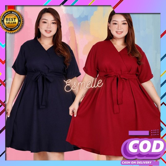 Lela Dress Scuba Mix Tile / Fashion Outfit / Bigsize Dress Ld 120 Cm Dress Wanita Jumbo / Gaun Pesta