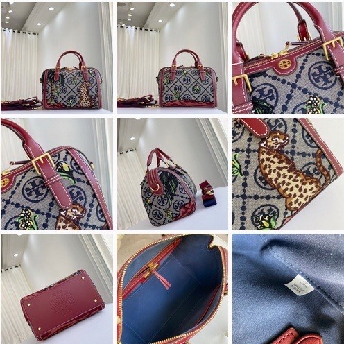 Tory Burch Monogram Jacquard EmbroideredDuffle - Navy