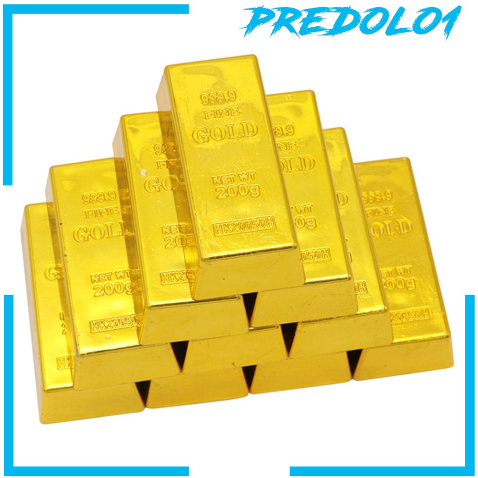 [PREDOLO1] Fake Gold Bar Bullion Plastic Golden Simulation Paperweigh Props Table Decor Toy