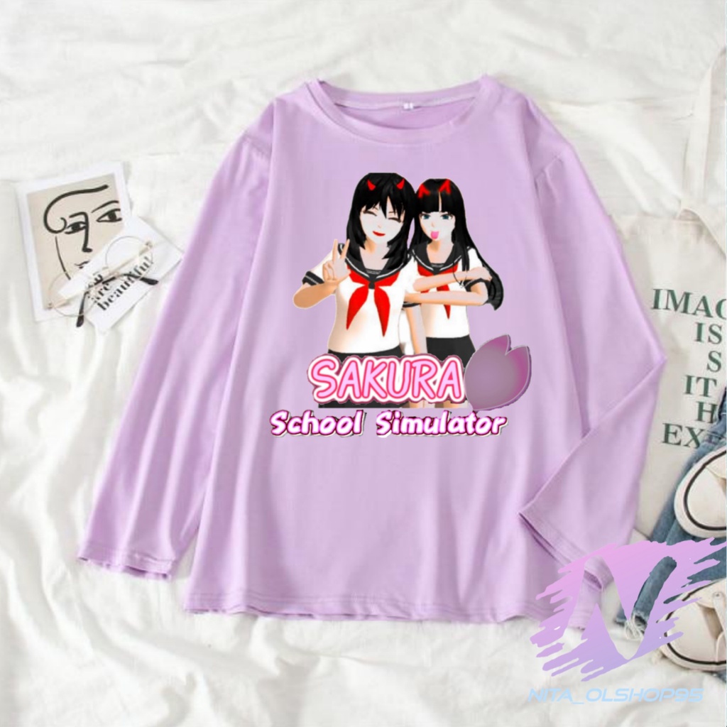 KAOS SAKURA SCHOOL SIMULATOR BAJU KAOS ANAK LENGAN PANJANG SAKURA TERBARU