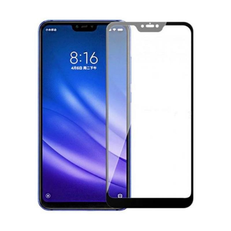 TAMPERED GLASS FULL COVER MI 8 LITE KUALITAS PREMIUM 9H