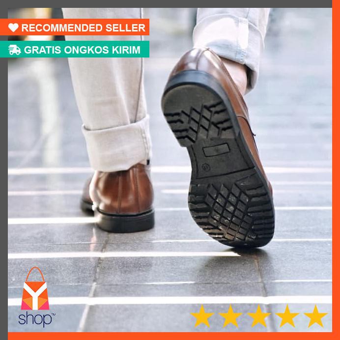 CUCI GUDANG  Sepatu Pria / Sepatu Pantofel / Sepatu Kulit Jackwell Allen Brown 1603