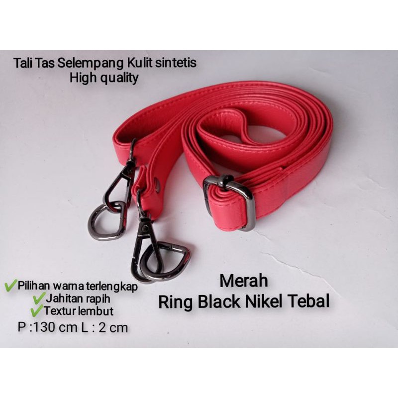 Strap 2,5cm Ring Black Nikel Tebal Tali Tas Selempang Kulit Sintetis Ring Black Nikel 100%Premium accesories untuk tas wanita terbaru slingbag perempuan