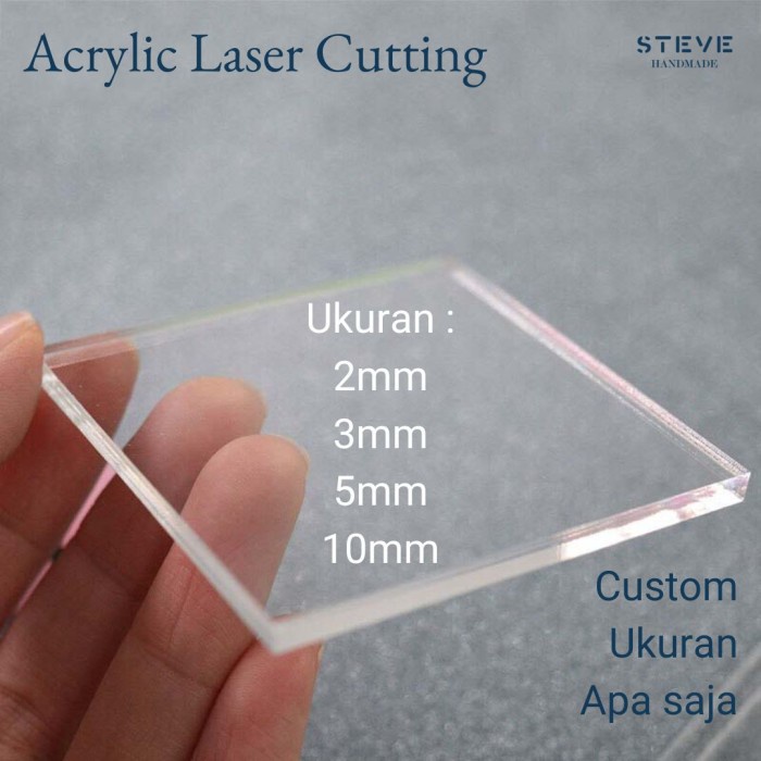 Cutting Akrilik Bening 2mm 3mm 5mm 10mm Laser Potongan Acrylic Custom