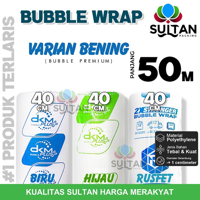 

Plastik Bubble Wrap 40cm x 50m Bubblewrap BENING RUSFET DKM PLUS TERMURAH / ROLL