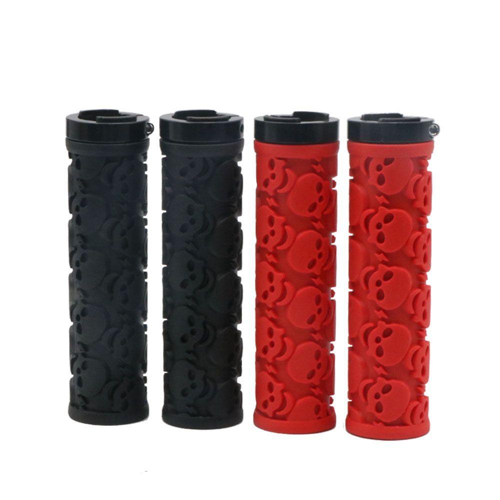 Lanfy Sepeda Grips Non skid Skeleton Sepeda Gunung Aksesoris Sepeda Bersepeda Bagian MTB Penyerapan Shock Anti-Selip Penutup Stang Sepeda