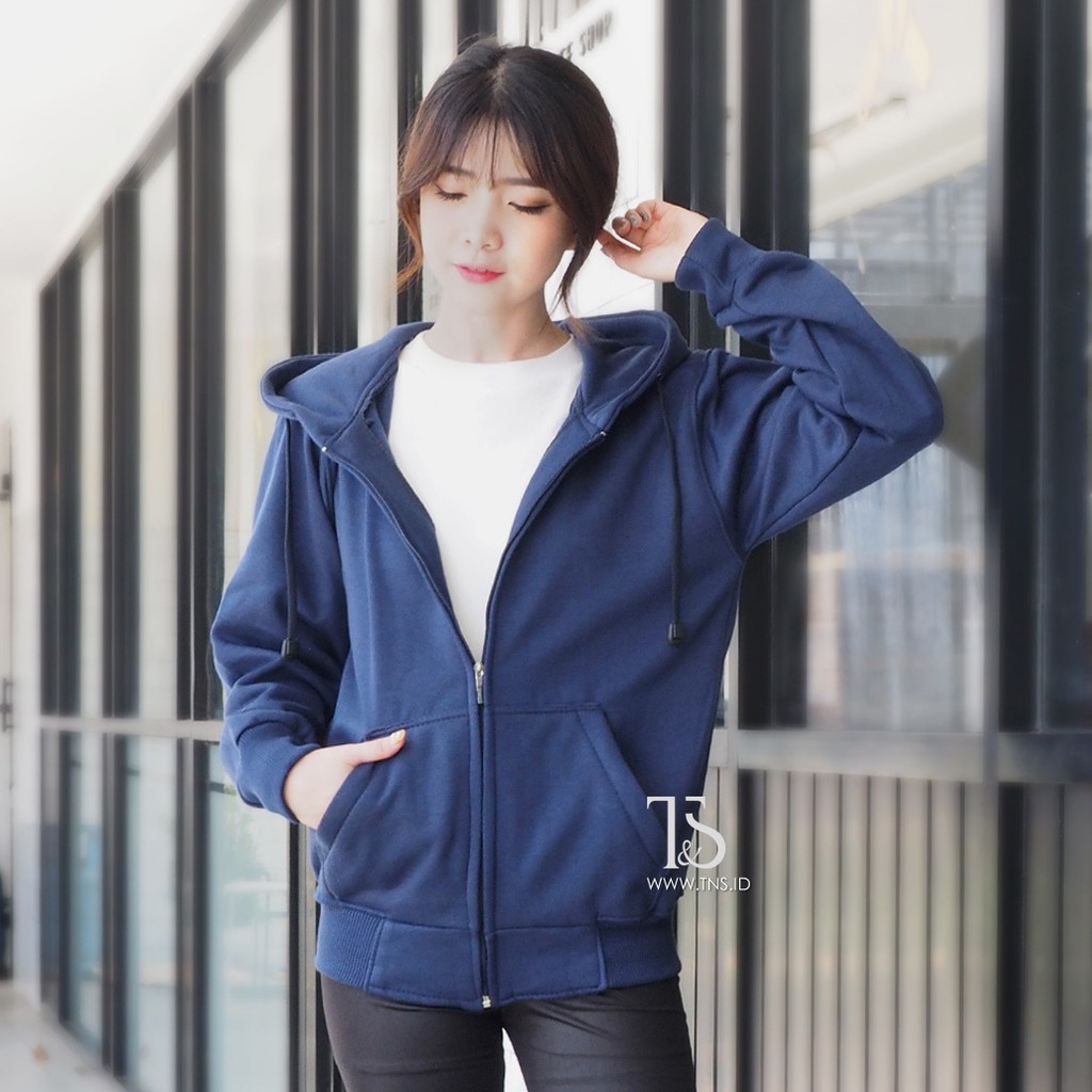 Public - Jaket Hoodie Zipper Polos - Sonya Hoodie - Jaket Hoodie Pria dan Wanita