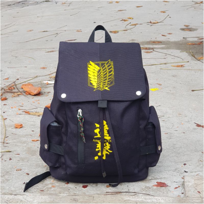 Polofelix Di Titan Tas Ransel Kanvas Ransel Kebebasan Fashion Anime Buku Tas Sekolah Laptop Backapck