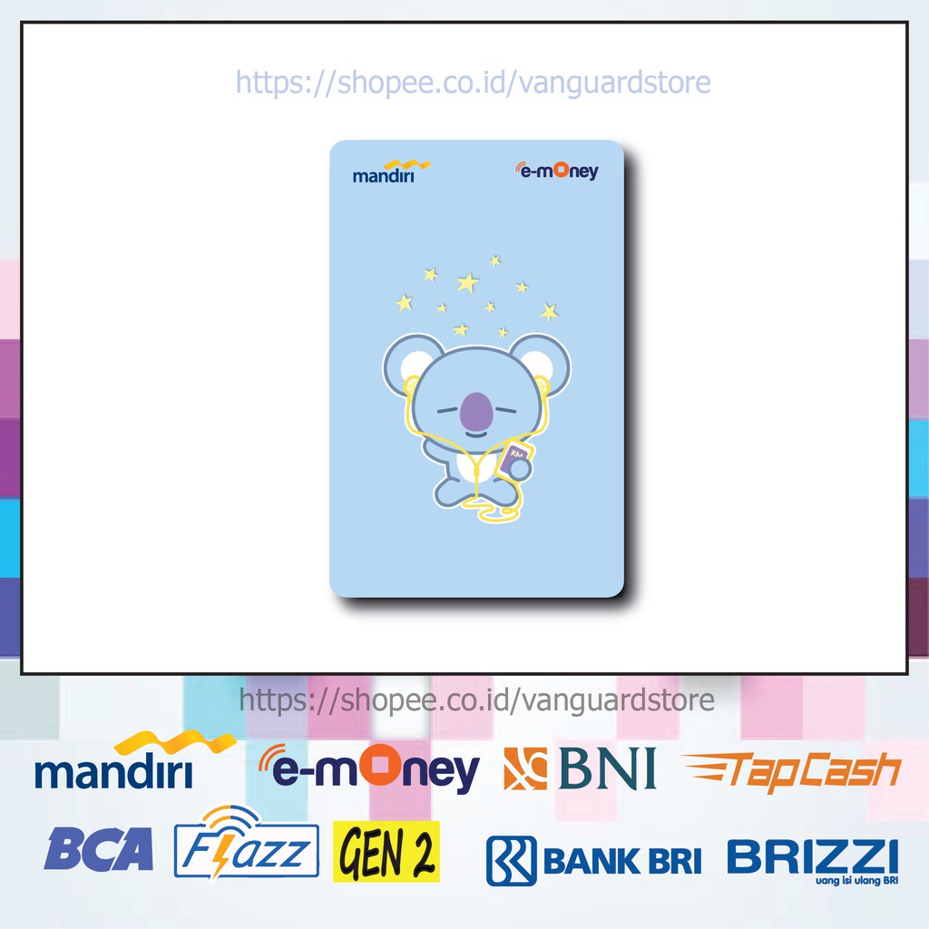 KARTU E MONEY E TOLL BT21 RJ ALPACA PUTIH ANIME 10 EMONEY MANDIRI FLAZZ BCA BNI TAPCASH BRIZZI BRI