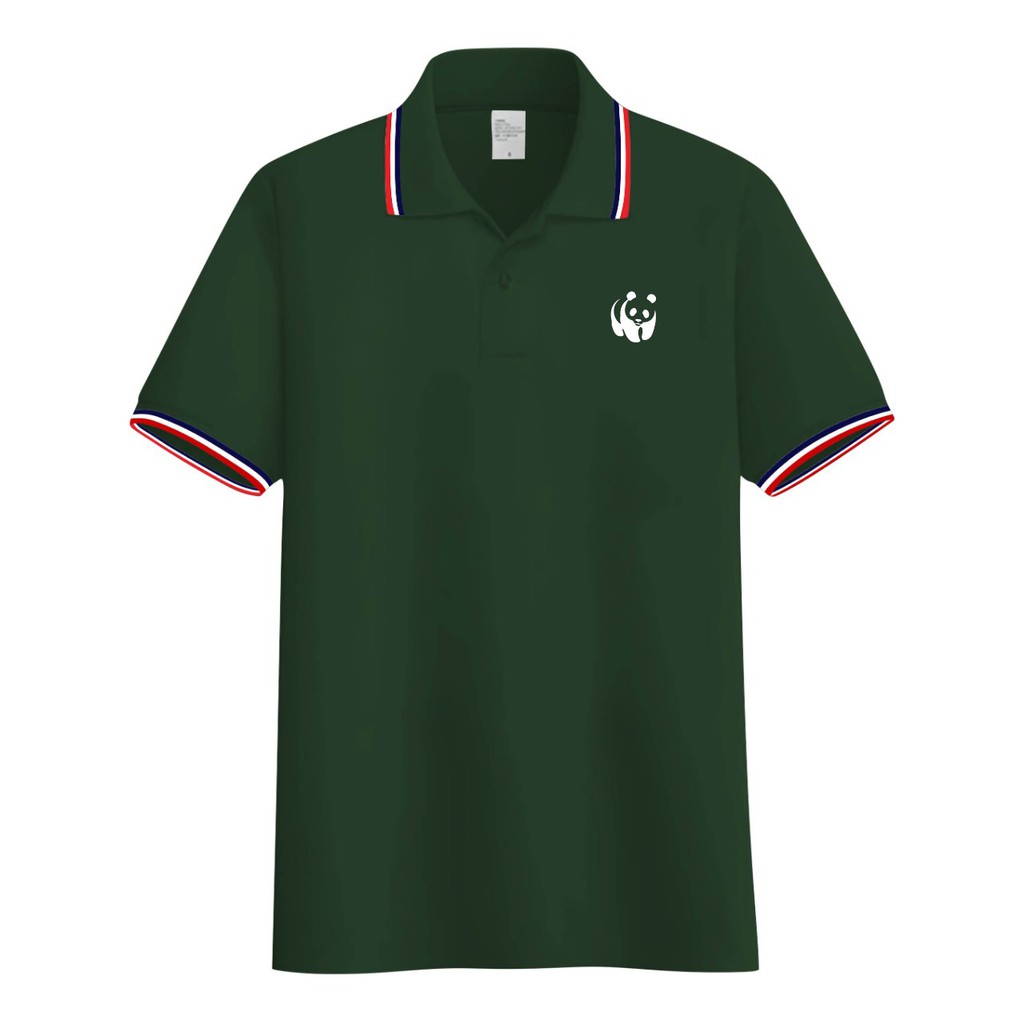 Kaos Pria Kerah Logo Panda / Kaos Kerah List Pria Wanita / Polo Shirt List Lengan Pendek / Kaos Polos