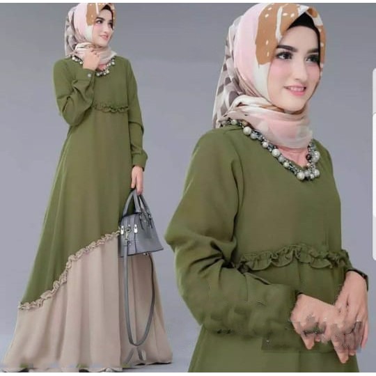 Jamilah Maxi Dress Muslim Wanita Baju  Gamis  Modern  