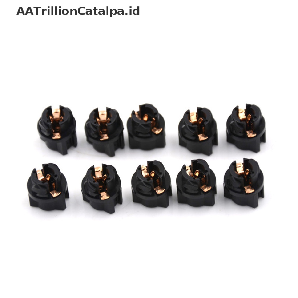 (AATrillionCatalpa) 10pcs T5 Soket Twist Lock Untuk Panel Instrumen Lampu Bohlam Dashboard Mobil