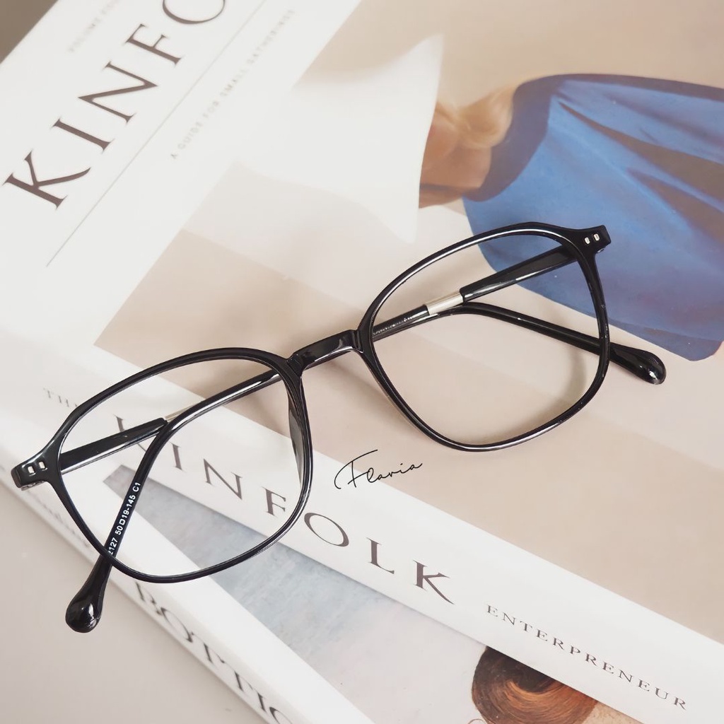 Flavia Eyewear - Kacamata Nagini Square Elastic (custom minus, photochromic, blueray, bluechromic dan photobrown)