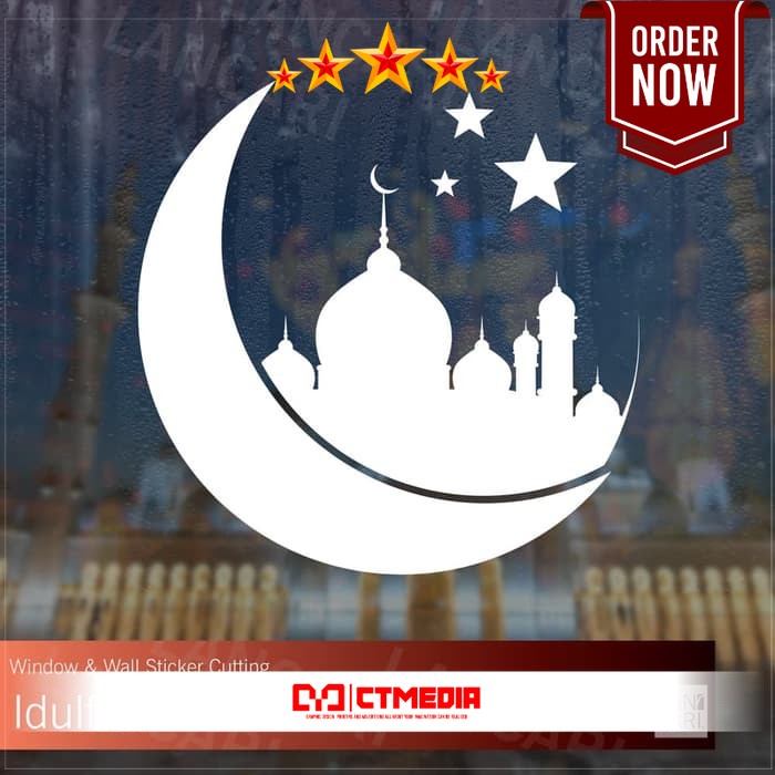 Stiker Cutting Ramadhan Idul Fitri Islam Masjid Sticker Dinding Kaca