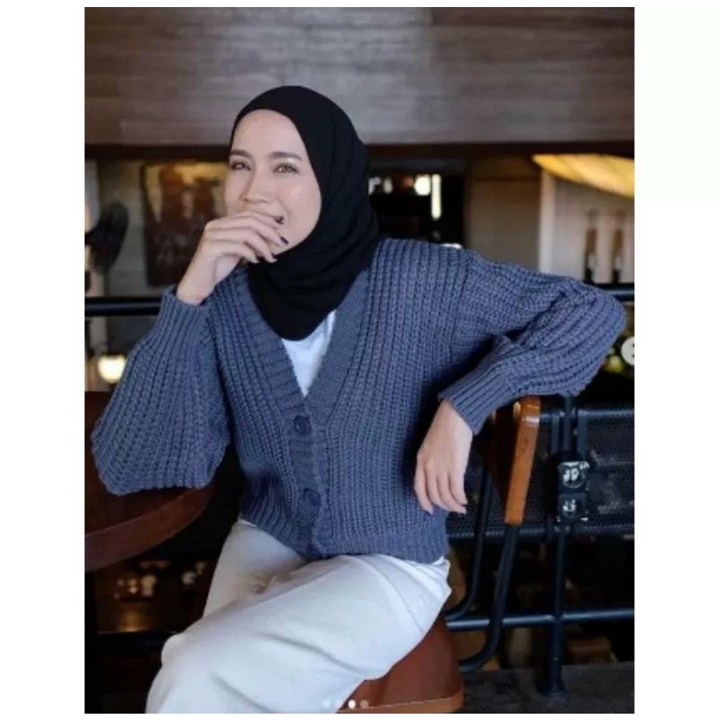 MUKZHOP - CARDIGAN RAJUT / rajut premium / cardigan crop rajut / outer wanita kekinian / cardigan lengan panjang / terlaris