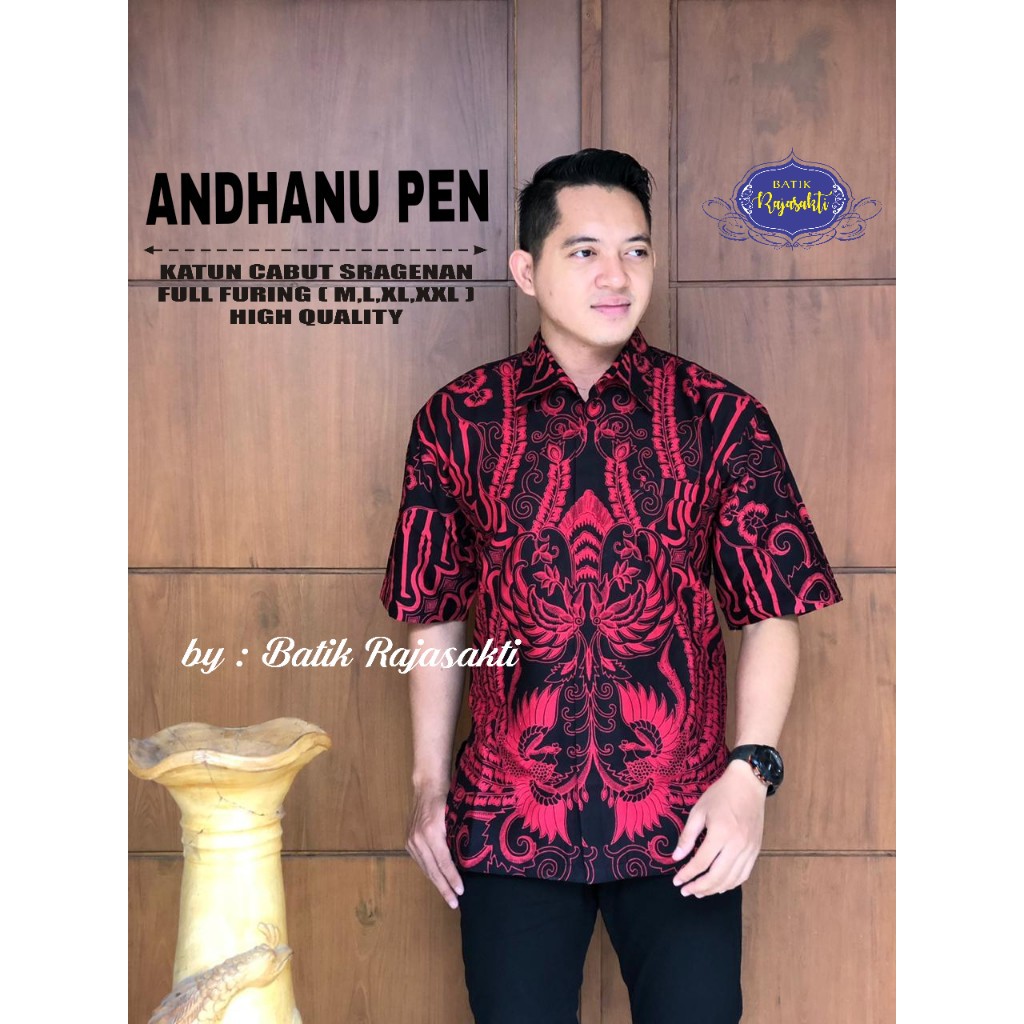 ANDHANU RAJASAKTI KEMEJA BATIK SOLO PRIA LENGAN PENDEK PANJANG LAPIS FURING ATASAN PREMIUM MODERN KATUN HALUS MACAN KUNING PEN KALAWANGSA MERAK KEMAYU TWO INDRADEWA TWOPEN KUPU ABANG YODHA PEN 2 CUNGKRING CERAH SK PARANG TWOPEN JIWATRESNO ATMADEVA