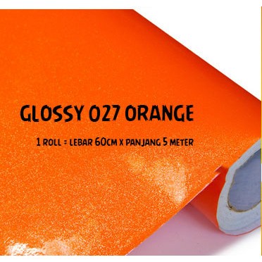 [GD] WALLPAPER PREMIUM GLOSSY 027 ORANGE UK 60CMX5M STICKER KITCHEN SET STIKER POLOS MEJA LEMARI