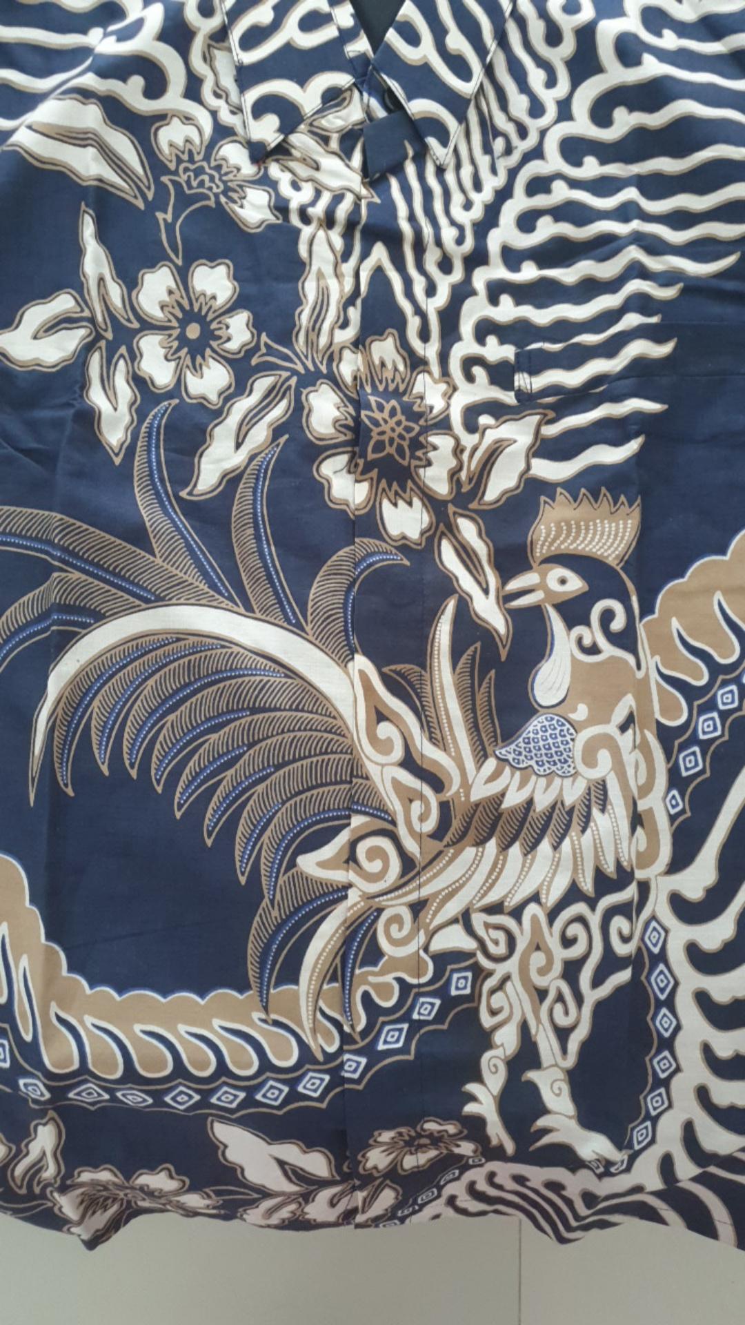 (1kg=5pcs) Kemeja Batik Lengan Pendek Batik Ori Nareswari Pitik Jago Pendek  Seragam Batik Kerja